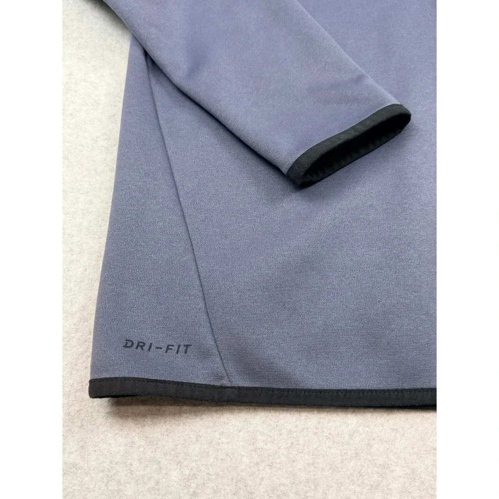 Nike Dri-FIT Quarter Zip Pullover Mens Medium Blue Gray Fleece Lined Long Sleeve